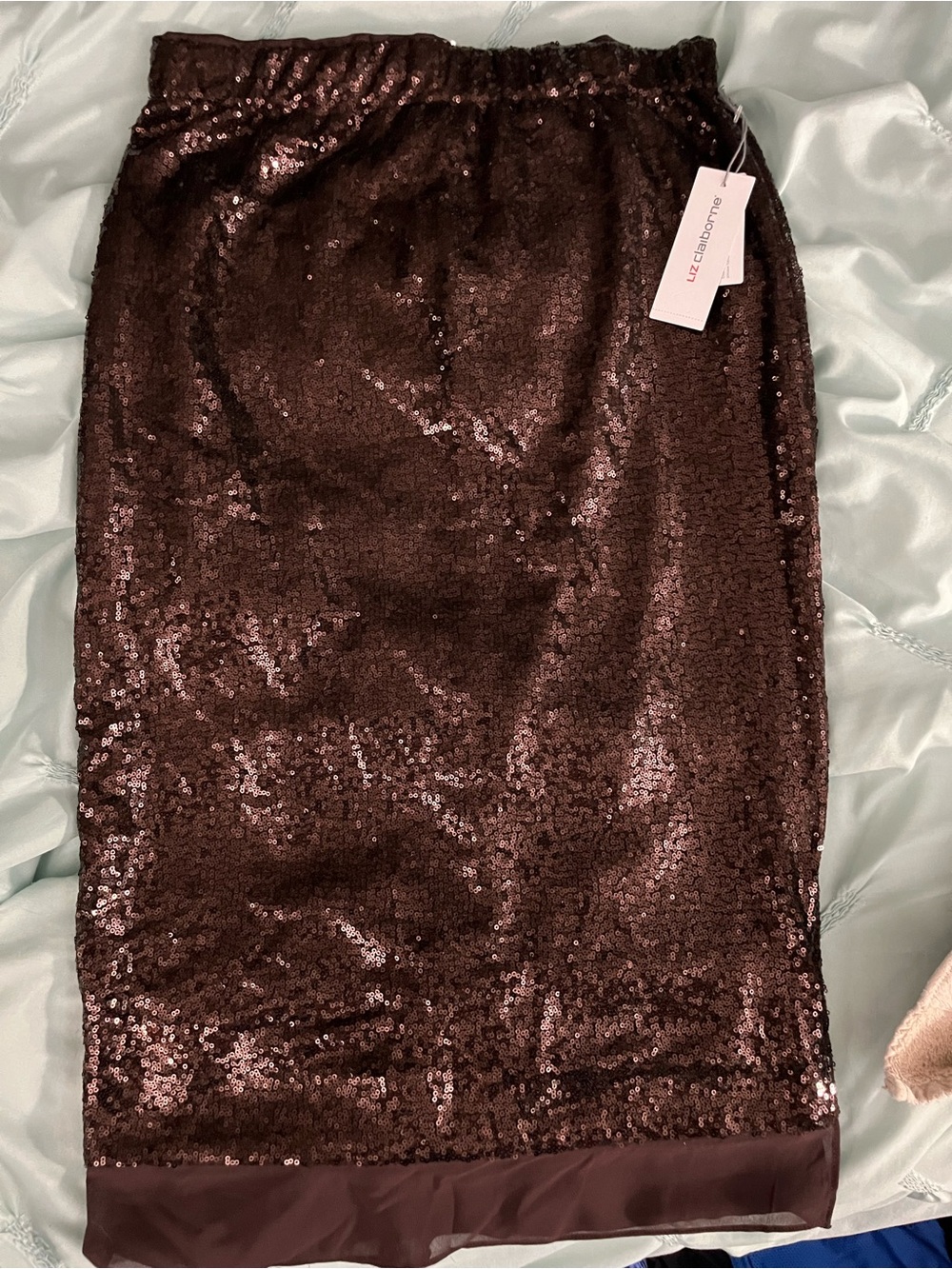 Liz Claiborne Brown Sequin Pencil Skirt